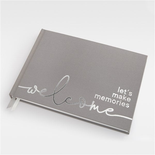 Grey & Silver &quot;Welcome&quot; Guest Book   - 48959