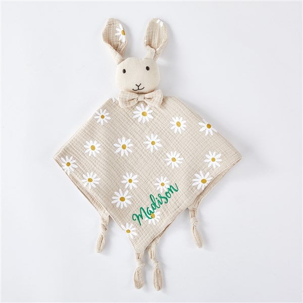 Embroidered Daisy Rabbit Muslin Lovey  - 50061