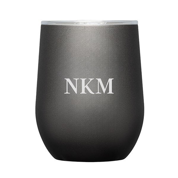 Engraved Corkcicle Monogram 12oz Stemless Tumbler in Ceramic Slate   - 50212