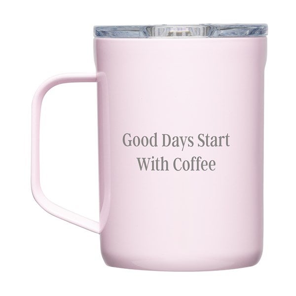 Engraved Corkcicle 16oz Insulated Mug in Powder Pink   - 50611