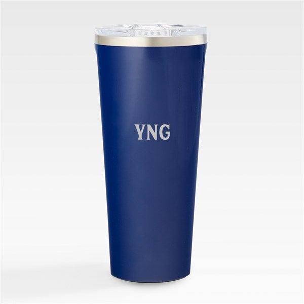 Engraved Corkcicle Monogram 24oz Large Tumbler in Navy   - 50751