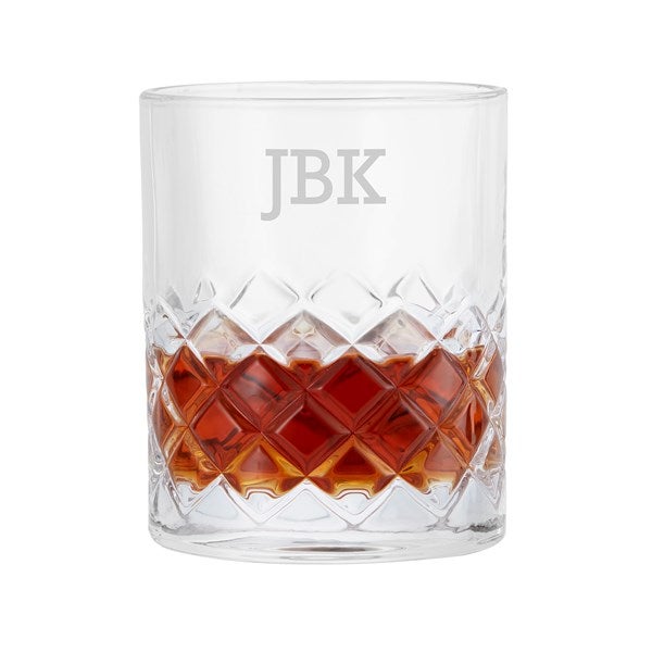 Engraved Monogram Single Hatch DOF Whiskey Glass  - 50849