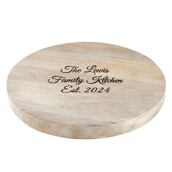 Engraved Mango Wood Lazy Susan    - 50943