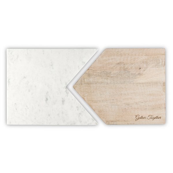 Engraved Wood and Marble Two Piece Pastry Board Set   - 51070