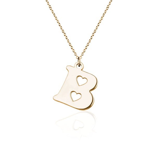 Personalized Initial Cut-Out Heart Necklace - 51072D