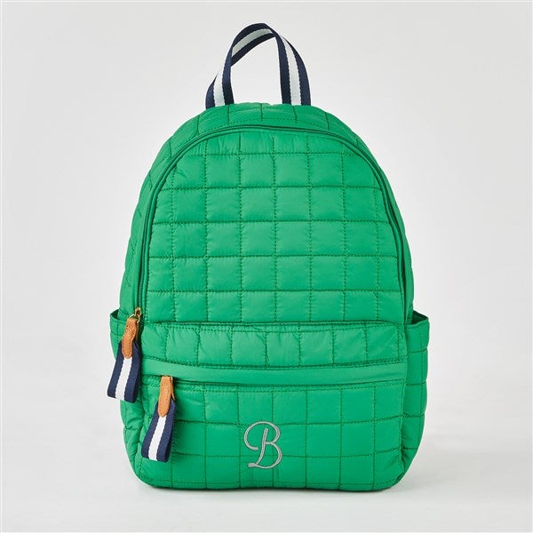 Embroidered Shiraleah Quilted Backpack in Green    - 51229