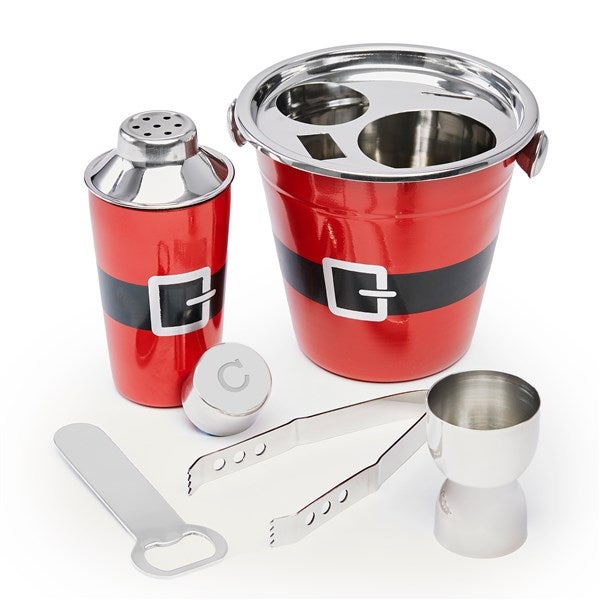 Engraved Santa Ice Bucket and Cocktail Shaker Set  - 51237