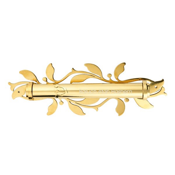 Engraved Gold Vine Mezuzah - 51295