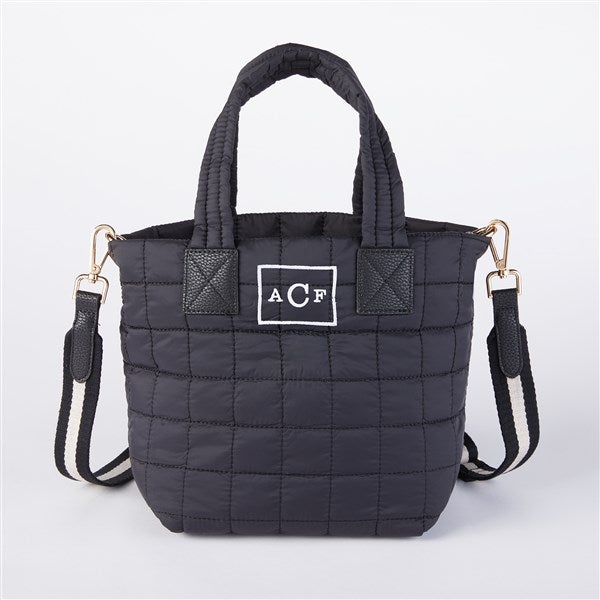 Embroidered Shiraleah Quilted Mini Tote in Black    - 51300