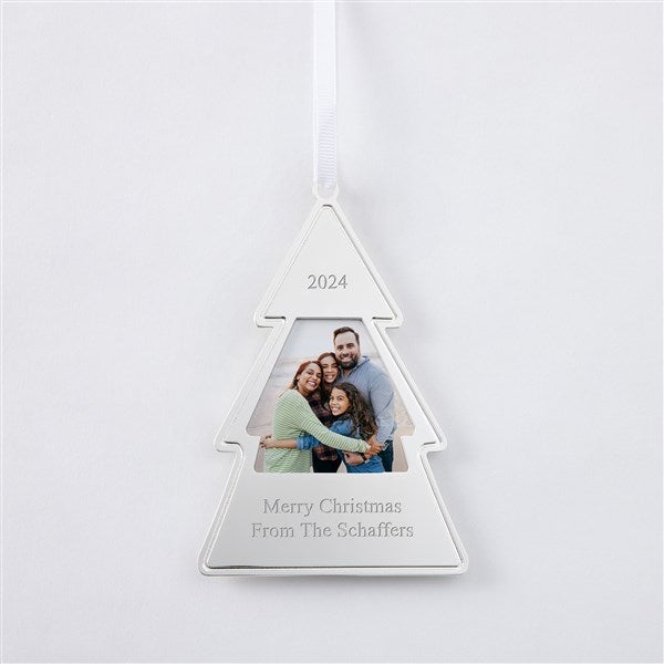 Engraved Silver Tree Picture Frame Ornament - 51320