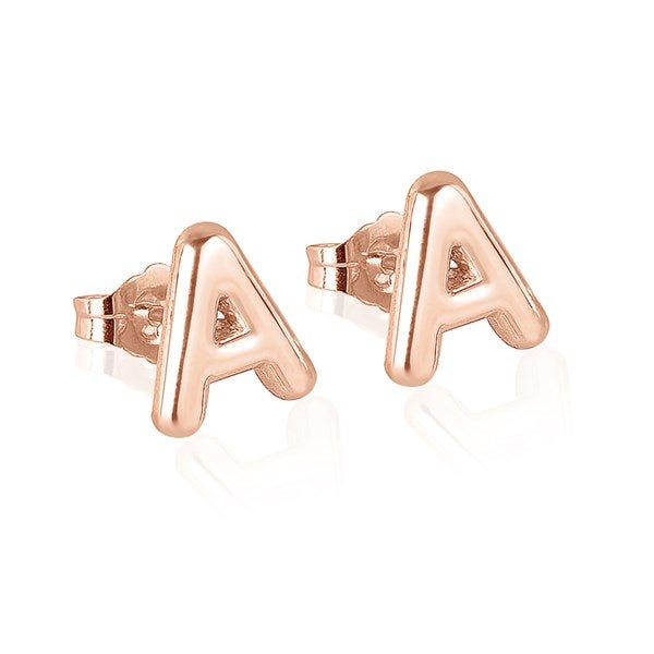 Personalized Bubble Letter Initial Earrings  - 51323D