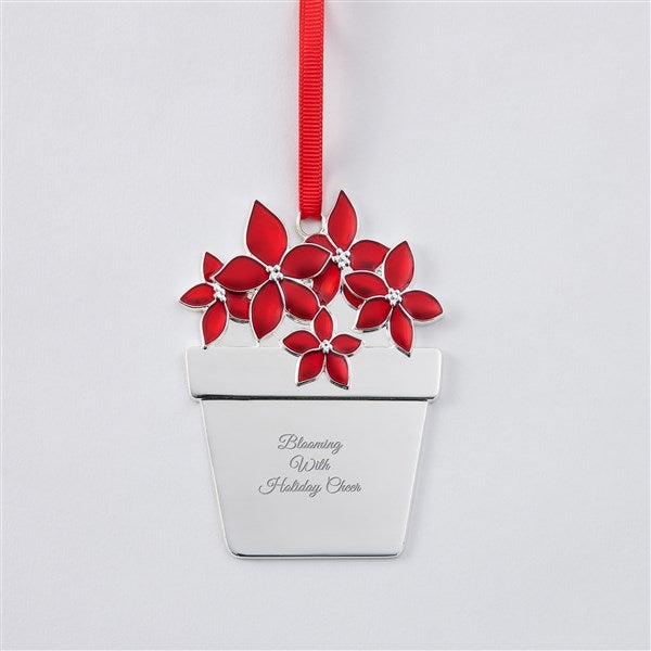 Engraved Poinsettia Enamel & Metal Ornament   - 51326