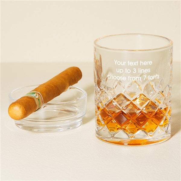 Write Your Own Personalized Whiskey Glass Ashtray Set  - 51382