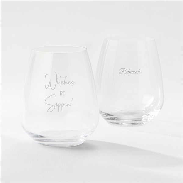 Engraved Witches Sippin' Atelier Stemless Wine Glass   - 51612