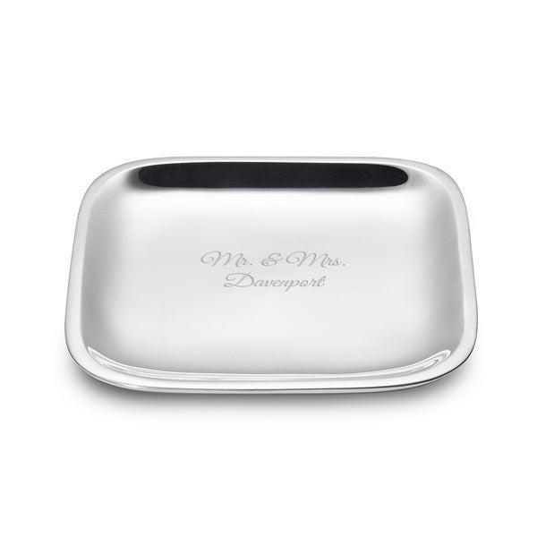 Engraved Nambé Small Square Accent Tray  - 51786