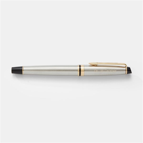 Engraved Waterman Expert Stainless and Gold Rollerball Pen   - 52277