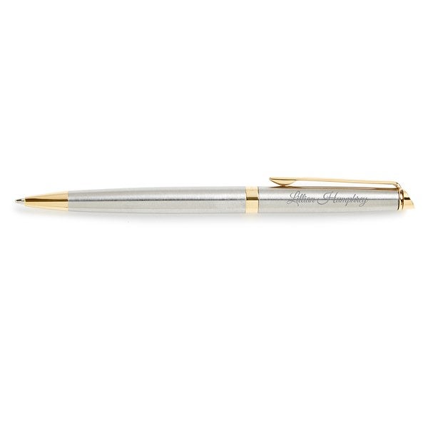 Engraved Waterman Hemisphere Stainless and Gold Ballpoint Pen    - 52279