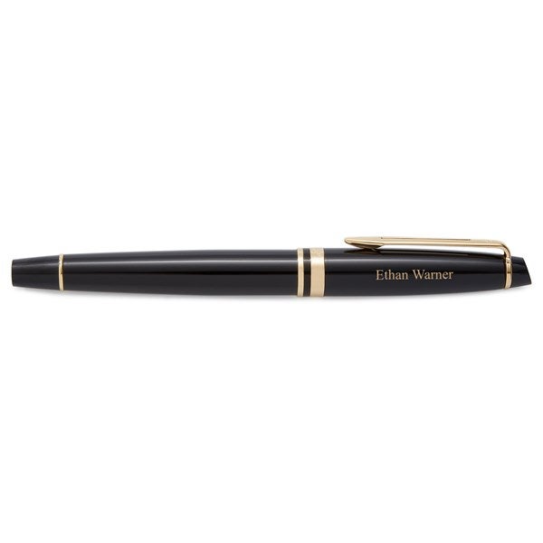 Engraved Waterman Expert Black and Gold GT Rollerball Pen   - 52282