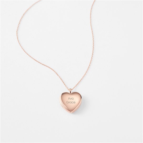 Kittenish Engraved Rose Gold Over Sterling Silver Heart Locket   - 52307