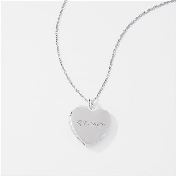 Kittenish Engraved Sterling Silver Heart Locket   - 52308