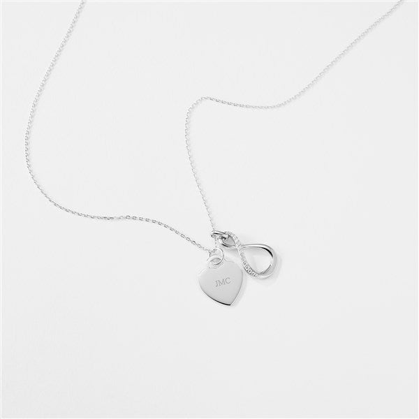 Kittenish Engraved Sterling Silver Infinity Necklace   - 52329