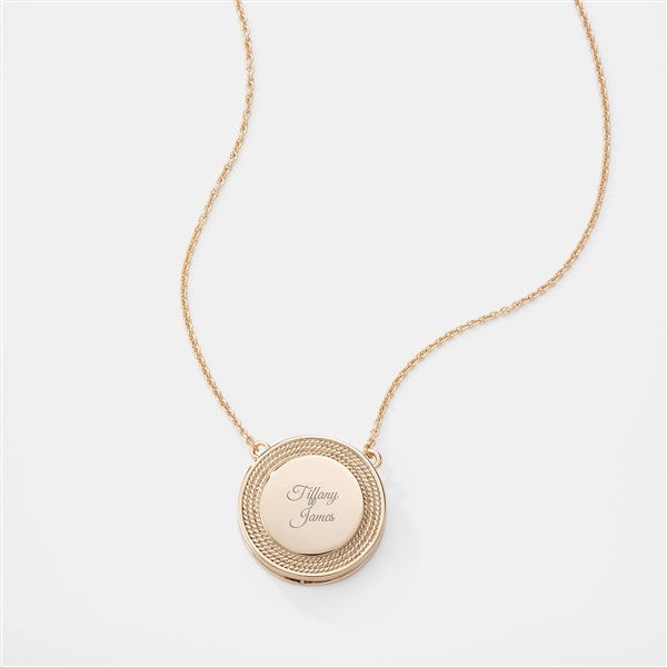 Kittenish Engraved Gold Plated Round Sliding Locket   - 52335