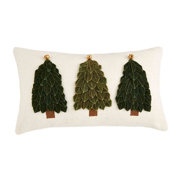 Lumbar Velvet Ribbon Tree Pillow - 9 x 16&quot;      - 52571