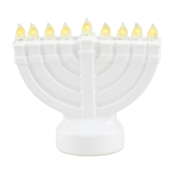 Ceramic Menorah Light Up Sitter for Serveware  - 52580