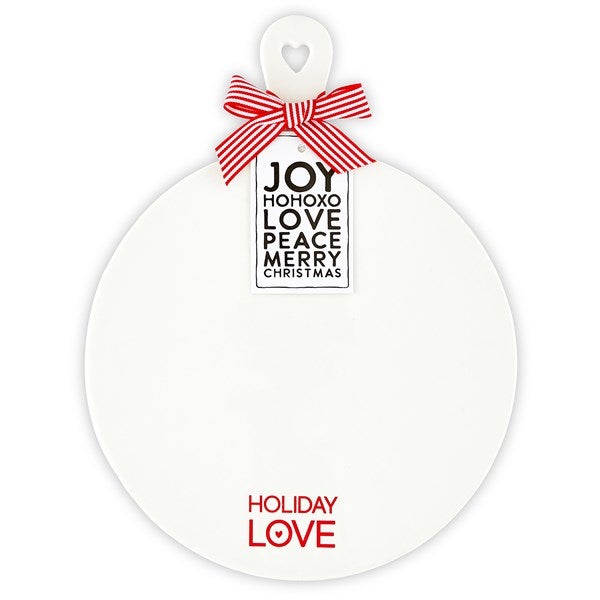 White Ceramic Holiday Love Dessert Tray  - 52674