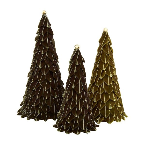 Velvet Ribbon Tree Décor Set of 3  - 52706