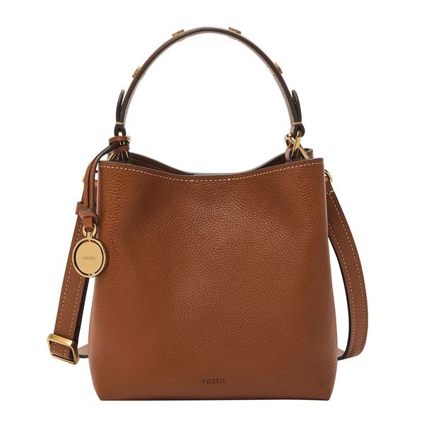 Engraved Fossil Jessie Brown Leather Small Bucket Bag   - 52898