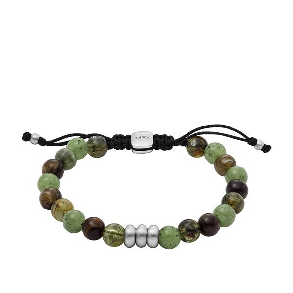 Fossil Green and Brown Beaded Bracelet   - 52907