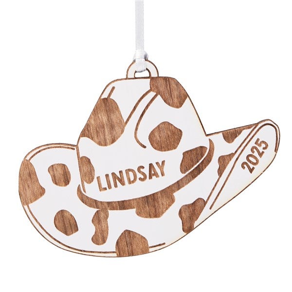 Kittenish Engraved Cowgirl Hat Gift Tag & Ornament   - 52942