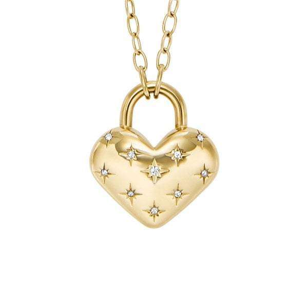 Fossil Sadie All My Love Gold Heart Pendant Necklace  - 52949