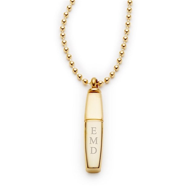 Engraved Gold Bullet Urn Necklace  - 53115