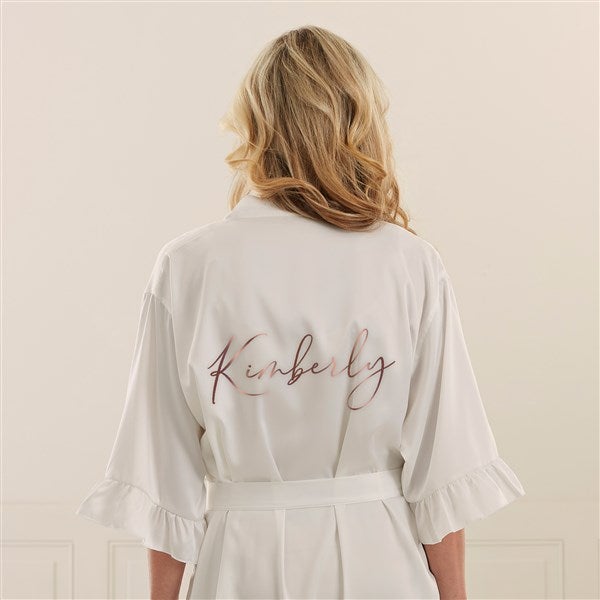 Kittenish Metallic Foil Personalized Satin Robe  - 53283