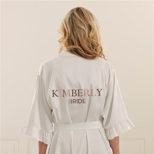 Kittenish Bridal Party Metallic Foil Personalized Satin Robe    - 53284