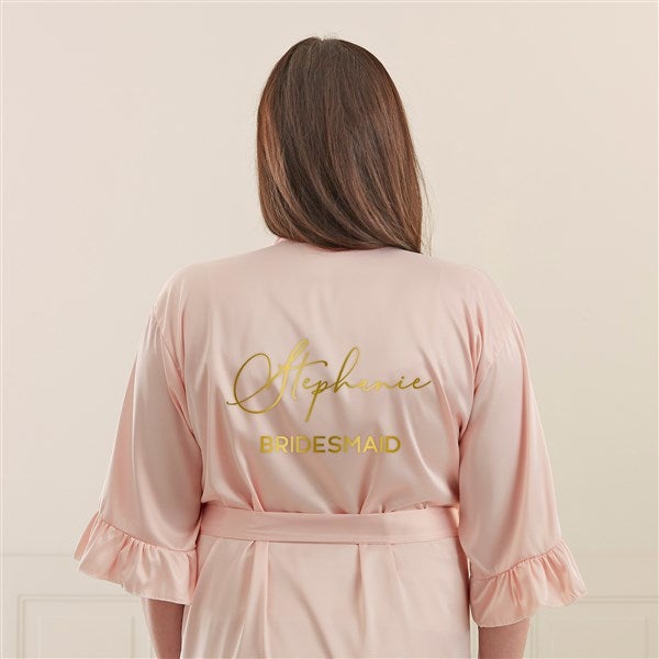 Kittenish Bridal Party Metallic Foil Personalized Satin Robe    - 53284