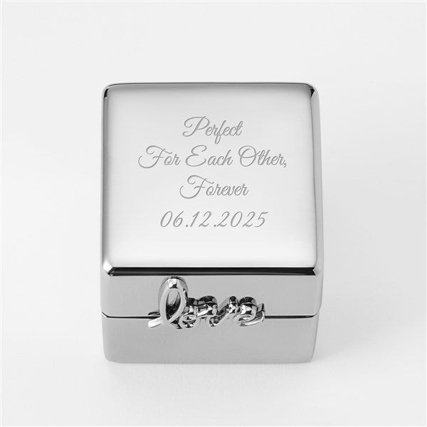 Kittenish Engraved Love Silver Ring Box     - 53285