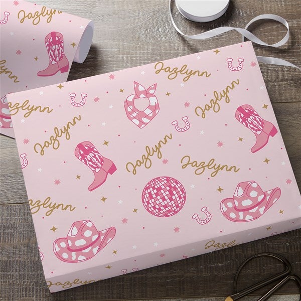 Kittenish Western Glam Personalized Wrapping Paper  - 53340