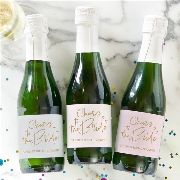 Kittenish Cheers to the Bride Personalized Bottle Labels   - 53360