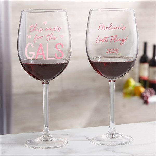 Kittenish For The Gals Personalized Wine Glass Collection   - 53426