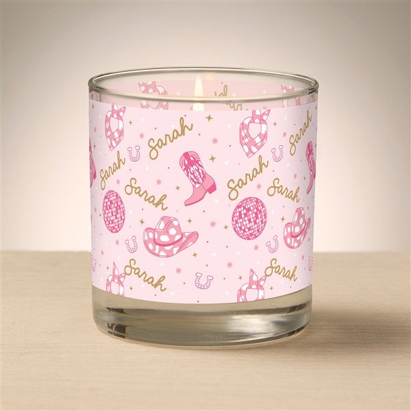 Kittenish Personalized Western Glam Glass Candle with Name   - 53432