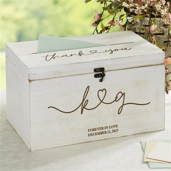 Kittenish Drawn Together By Love Engraved Wooden Wedding Keepsake Card Box  - 53436