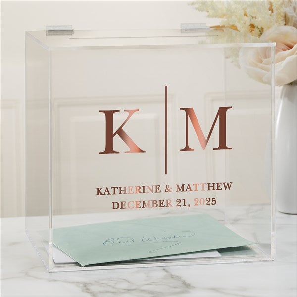 Kittenish Moody Chic Personalized Wedding Acrylic Card Box    - 53444