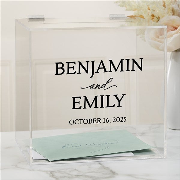 Kittenish Ever After Elegance Personalized Wedding Acrylic Card Box      - 53445