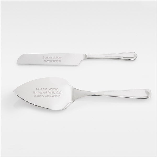 Kittenish Engraved Stainless Silver Cake Server Set  - 53480