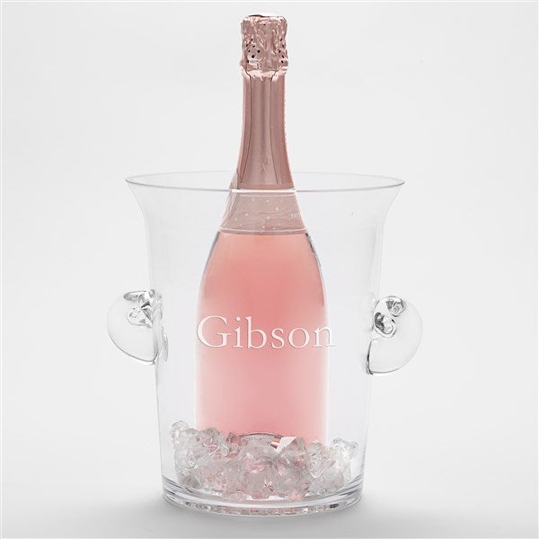 Kittenish Engraved Name Glass Ice Bucket & Chiller - 53482