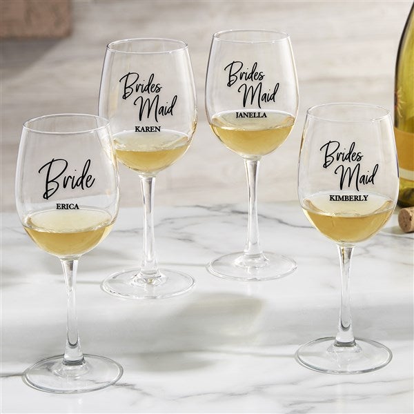 Kittenish Wedding Party Personalized Wine Glass Collection  - 53491