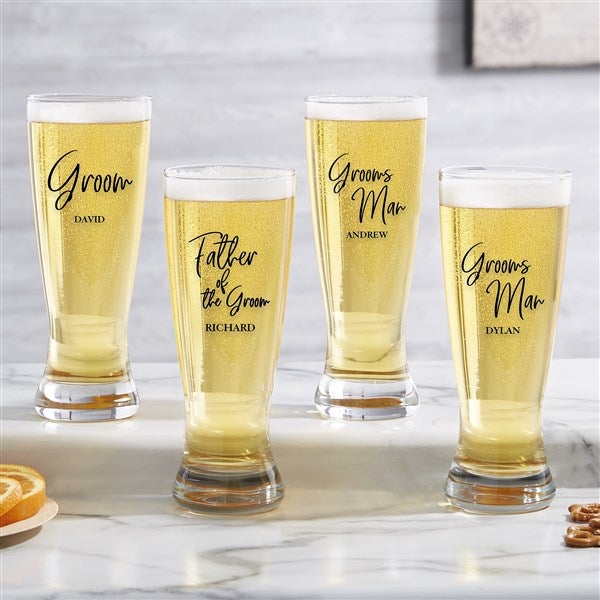 Kittenish Wedding Party Personalized Beer Glass Collection  - 53493